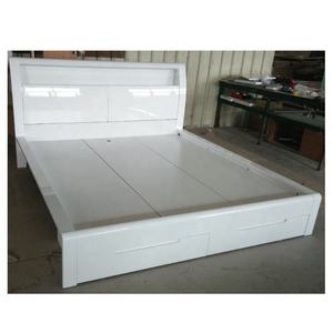 NOVA-cama italiana para el hogar, conjunto de muebles de habitación, CUS-MFAA006 cama doble moderna, de madera blanca brillante, para almacenamiento - Product Image 4