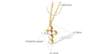 Bijoux fins de mode colliers de luxe en acier inoxydable pendentif de perle pour femmes filles chaîne plaquée or collier de croix exquis