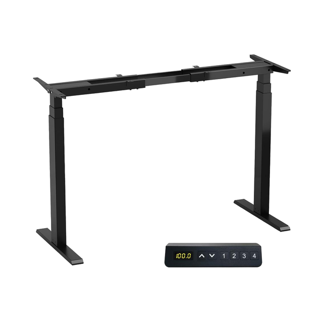 Dual Motors 3-Segment Electric Adjustable Standing Desk Frame Extendable 43-71 Inch Ergonomic Height Adjustment Metal