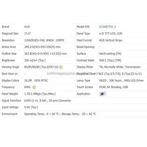 G156XTT01.1ของแท้ของใหม่หน้าจอ LCD ขนาด15.6นิ้วความละเอียด1366*768 - Product Image 5