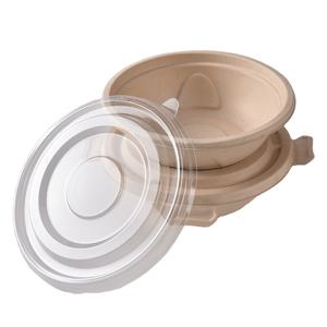 Bol à salade rond en paille de blé à usage unique écologique compostable - Product Image 1