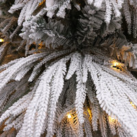 Nouvel Arbre de Noël Floqué Feuille de Saule WH en PE Pur avec Lumières Intégrées, Autoportant, Pointe Affûtée, Automatique, 1,5-3m, Prêt à l'emploi