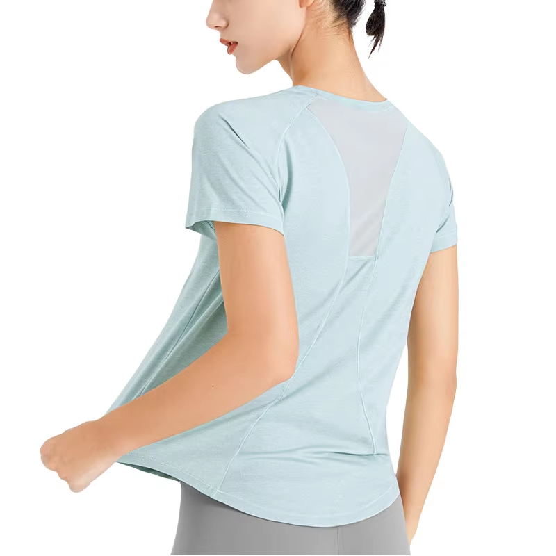 Women's Gym Shirts Short Sleeve Lightweight Quick Dry Sports T-Shirt Back Mesh Loose Fit Workout Yoga Tops for Ladies