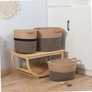 Cestas para Ropa Sucia, Cesta de Pan, Cesta de Lino Suave Estilo Africano Bolga, Porta Pañales de Ratán, Rosa - Product Image 1
