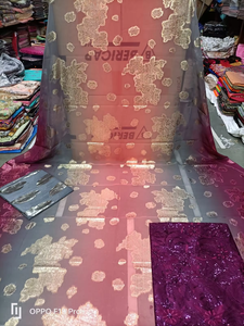 Robe de mariée Faransawi très vendue, 100% soie, poids moyen, imprimé multicolore, pierres de cristal, tissée, respirante, en soie somalienne Dirac - Product Image 2