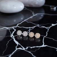 Boucles d'oreilles clous en argent massif 925, serties de moissanite VVS de 10 mm, style rappeur, pour femmes et hommes, idéales pour les soirées