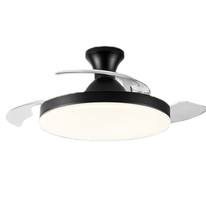 Ventilador de Techo Moderno con Motor de CC Retráctil y Luz LED, Diseño Invisible y Control Remoto Regulable para Sala de Estar - Product Image 1