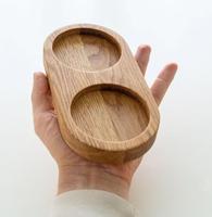 Plaque de plateau de service à café en bois de chêne ovale, cadeau de caboteur en bois d'amant de café de thé pour l'anniversaire