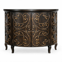 Maßgefertigtes Amerikanisches Traditionelles Esszimmer-Sideboard Zweitüriger Aufbewahrungsschrank mit Bronze-Schlangendesign für Villen-Inneneinrichtung