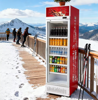 Réfrigérateur commercial d'occasion pour boissons avec porte vitrée, idéal pour les jus