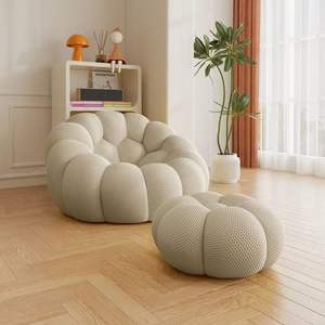 أريكة فقاعية حديثة بسيطة من نسيج روشبورغ لغرفة المعيشة وكرة القدم كسولة بمقعد واحد للمشاهير عبر الإنترنت - Product Image 5