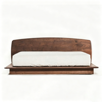 Lit bas tatami minimaliste moderne japonais en bois massif nordique avec design personnalisable en bois de noyer noir d'Amérique du Nord