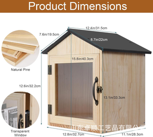 Boîte aux lettres extérieure peut être boîte de rangement d'atlas de <span class=keywords><strong>livre</strong></span> de bricolage boîte d'échange d'affichage de courrier boîte en bois de stockage acrylique - Product Image 4