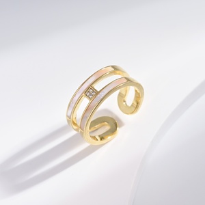 custom plata 925 sterling <b>silver</b> chunky Geometric <b>ring</b> Engagement proposal 14k gold <b>adjustable</b> zircon fashion <b>rings</b> for women - Product Image 2