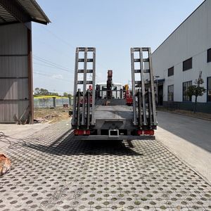 Heavy Duty HOWO NX 20 ton 25 ton lowbed <b>crane</b> truck with ramps and winch for construction and excavator - Product Image 4