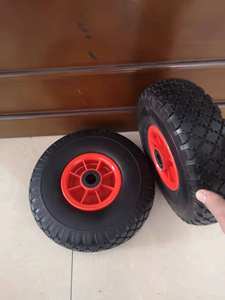 Nouvelle roue de brouette/chariot à main avec <span class=keywords><strong>pneu</strong></span> plein anti-crevaison en PU 260*85, jante en acier colorée 3.00-4 (260x75) de rechange - Product Image 6