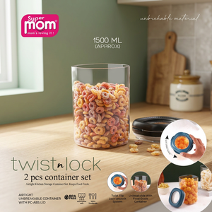 Juego de recipientes herméticos Anax Super Mom Twist 'n' Lock – Frascos de almacenamiento irrompibles de 1500 ml (juego de 2) - Product Image 4