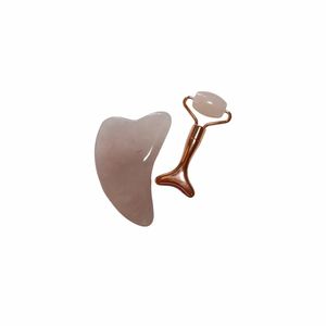 Rodillo de Jade de Cuarzo Rosa y Tabla Guasha para Raspado Facial, Venta Directa de Fábrica - Product Image 4