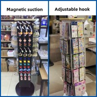 Présentoir de support de supermarché panneau perforé à quatre faces en métal léger pour réfrigérateur aimant jouet autocollant caractéristique de plancher rotatif