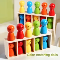 Tahmin et ben Peg bebek oyunu renk eşleştirme oyunu mantıksal düşünme eğitimi Montessori ahşap eğitici oyuncak kör kutu çocuklar için