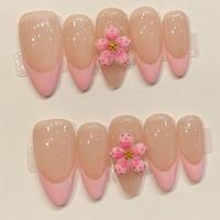 Vente en gros d'ongles artificiels de haute qualité, nail art fait main de style français très demandé, produit phare en Europe et aux États-Unis
