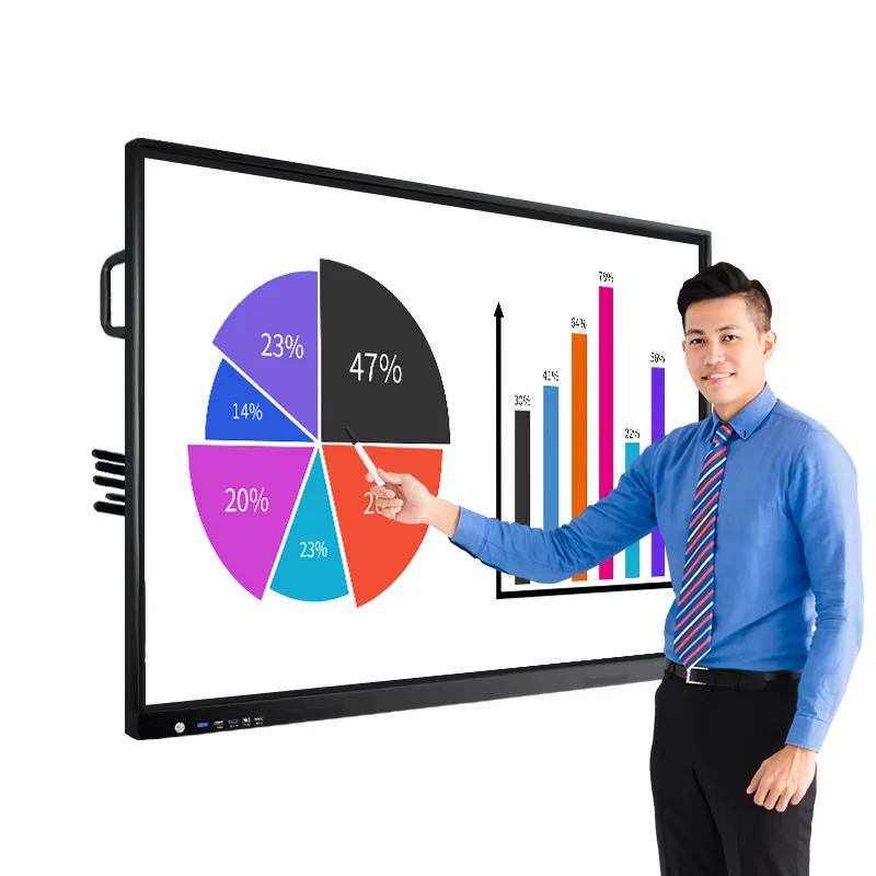 ASTOUCH 75 pollici Android 8 schermo piatto interattivo smart whiteboard display LCD 4K IR touch per riunioni educazione telemedicina