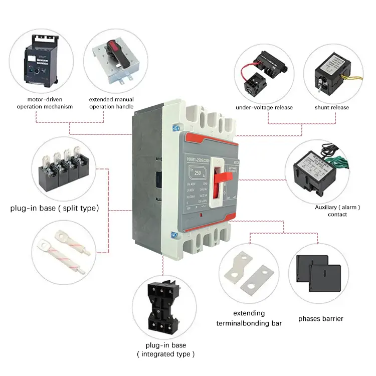 สามเฟส MCCB 63A 100A 160A 200A 400A 600A 800A 1000A 1200A ใหม่ประเภทเบรกเกอร์ที่มีคุณภาพดี Trois เฟส Disjoncteur