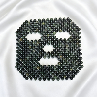 Masque facial complet en pierres précieuses, masque rafraîchissant en jade, masque de beauté en jade de soie dorée, outil de massage et de beauté facial en térahertz pour les soins de la peau