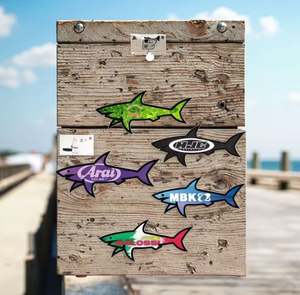 Elegantes pegatinas Paul Et Shark para decoración DIY de tabletas, móviles, neveras, equipaje, con diseño de bandera de país, CP Jul Omerta Vrunk Shark Stickers - Product Image 1