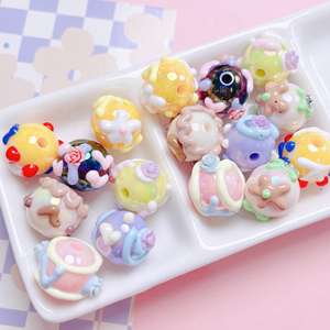 ลูกปัดอะคริลิค 3 มิติ ลายดอกไม้ วาดด้วยมือ หลากสี รูตรง สำหรับงาน DIY ทำพวงกุญแจ จี้โทรศัพท์ งานประดิษฐ์เครื่องประดับ - Product Image 3