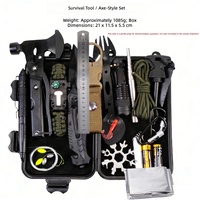 Kit de survie Dericsson 21-en-1, kit de survie en plein air avec boussole, allume-feu, haches, logo du client accepté