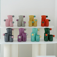 Ensemble de gobelets à eau en verre coloré personnalisé avec logo, réutilisables, art moderne, uniques, avec couvercle, plusieurs tailles, résistants à la chaleur, vente en gros
