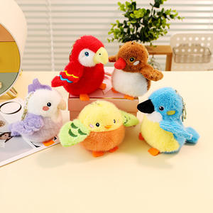 かわいいぬいぐるみシミュレーション鳥オウムぬいぐるみおもちゃ人形ぬいぐるみキーホルダー、バッグペンダント用 - Product Image 1