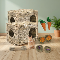 Maison de lapin en jonc de mer la plus vendue à la main, nid confortable pour lapins, maison de lapin écologique faite à la main