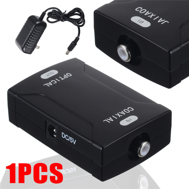 Digital Coax Coaxial RCA to Optical TOSlink to Coaxial SPDIF Digital Audio Converter Adapter Support Dolby AC-3 5.1 DTS Sound