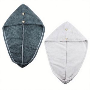 Serviette à cheveux en microfibre à séchage rapide double couche personnalisée, turban pour cheveux sur mesure pour filles et femmes, vente en gros à prix abordable - Product Image 2