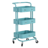 Petit chariot multicouche pour la cuisine, la chambre à coucher, la salle de bain avec roulettes-pour le rangement des épices et des aliments.