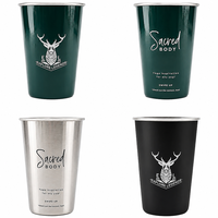 Gobelets empilables en acier inoxydable 9oz-24oz, incassables, compatibles lave-vaisselle, avec logo personnalisé pour événements extérieurs et bières