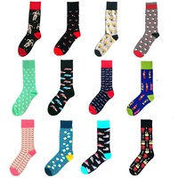 Chaussettes en coton pour homme, de haute qualité, tissées en jacquard, avec un design personnalisé, logo propre