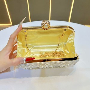 Nouvelle pochette de soirée de luxe rétro à motif carré, ornée de paillettes brillantes, sac à main de luxe pour cérémonie, pochette à perles - Product Image 4