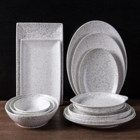 Ensemble d'assiettes à dîner en porcelaine céramique blanche imprimées sur mesure, assiettes rondes écologiques pour les fêtes des restaurants