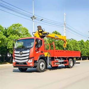 Grúa telescópica hidráulica Foton 4x2 de 8, 10 y 12 toneladas montada en camión con caja de carga para construcción, la más vendida - Product Image 3