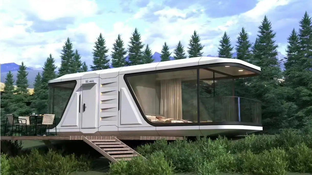 Mobile Home House Prefabricated Steel Structure Outdoor Office Creative Villa Prefab Houses for Hotel