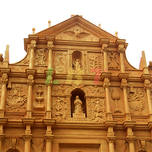 Escultura Arquitectónica Rectangular Personalizada de Fibra de Vidrio para Exteriores, con Diseño de las Ruinas de San Pablo, para Montaje en Suelo - Product Image 3