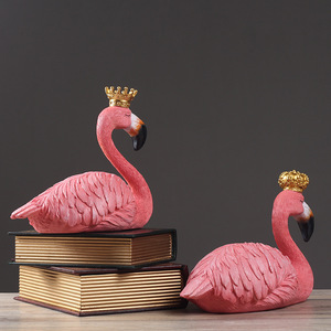 Statue en résine de flamants roses, paire, pour décoration intérieure, sculpture animale artistique - Product Image 5