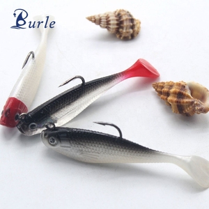 Mar de agua dulce T cola PVC pesca plástico suave cabeza de plomo Jighead cuerpo suave señuelo con cola de paleta para pez lubina - Product Image 1