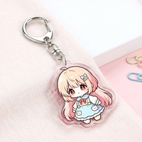 Porte-clés en acrylique personnalisé avec breloque de personnage d'anime Kawaii, style décontracté, avec fermoir mousqueton pour la décoration de sac à dos