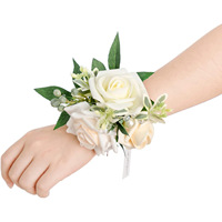 NINI Bridal Shower Pengantin Wanita Bunga Mawar Sutra Buatan Tangan Bunga Pernikahan Corsage Pergelangan Tangan Pengantin Pria Boutonniere Aksesori Kedatangan Baru