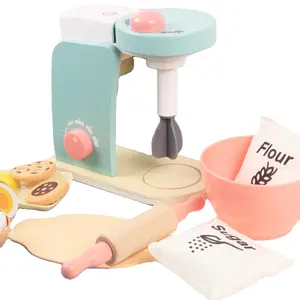 Kitchen Set Toy New Design Pretend Home Play Set Toys For Child Play Set Mixer Wooden Blue Other Pretend Play Preschool CPC