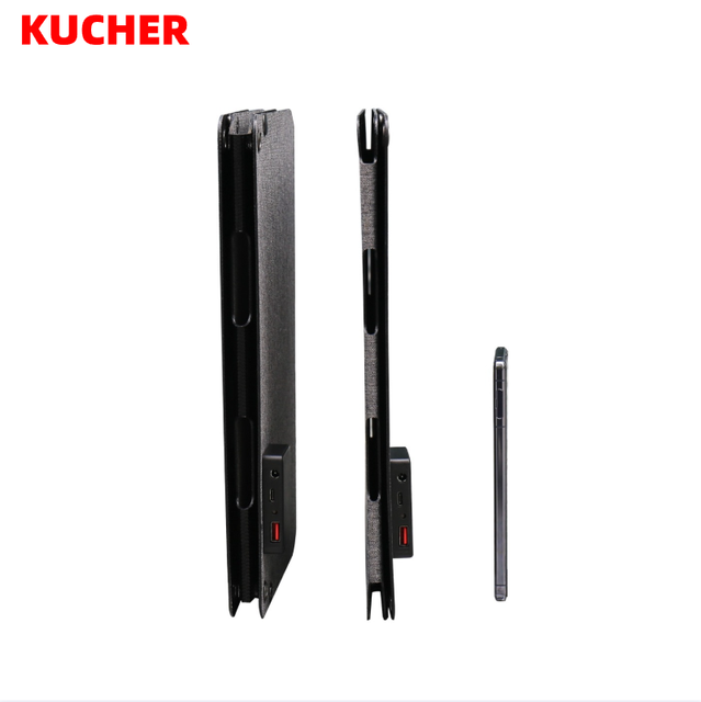 KUCHER 60W Four-Fold PET Foldable Monocrystalline Solar Panel 22% High Efficiency Lightweight Durable Outdoor Camping Black